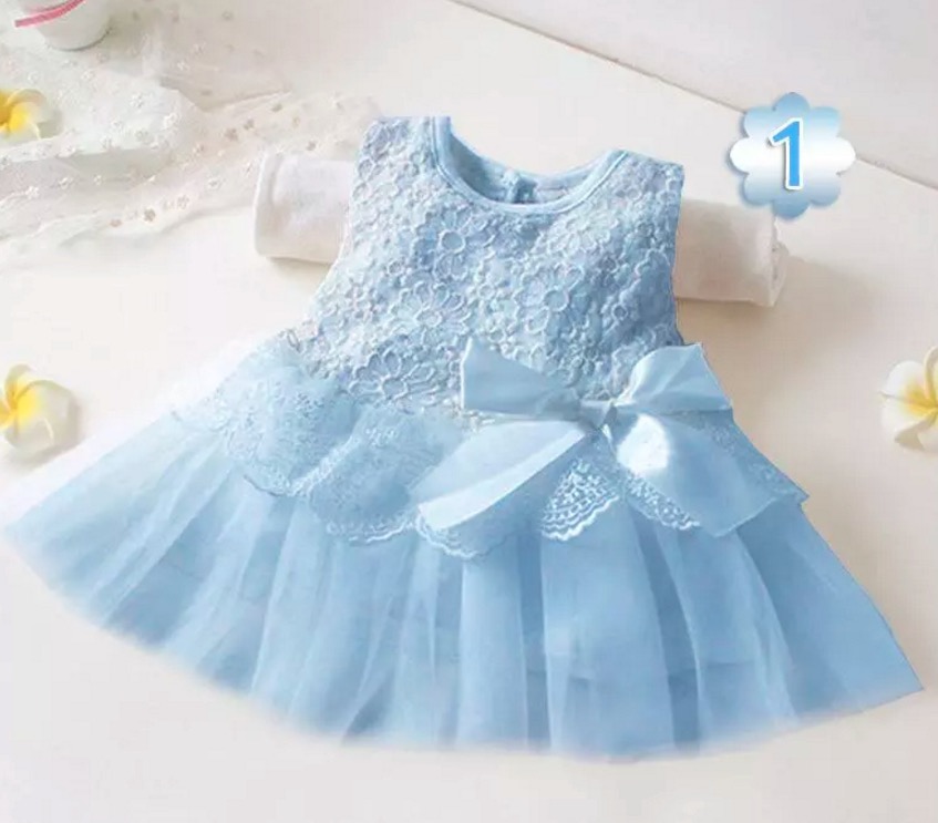2017 Baby girl bow dress princess dress children lace patchwork sleeveless dresses flower girl party dress kids fashion clothing