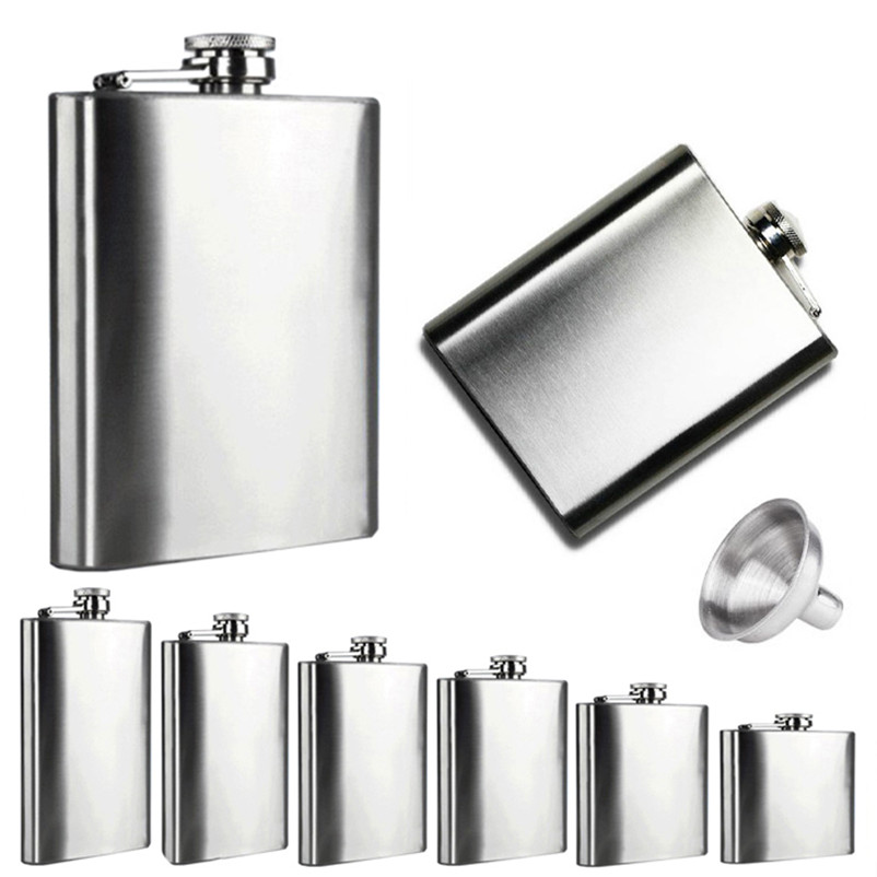 

Boom Fashion 6 Sizes 4oz-10oz Stainless Steel Pocket Hip Flask Retro Whiskey Flask Liquor Screw Cap With Funnel in Vovotrade