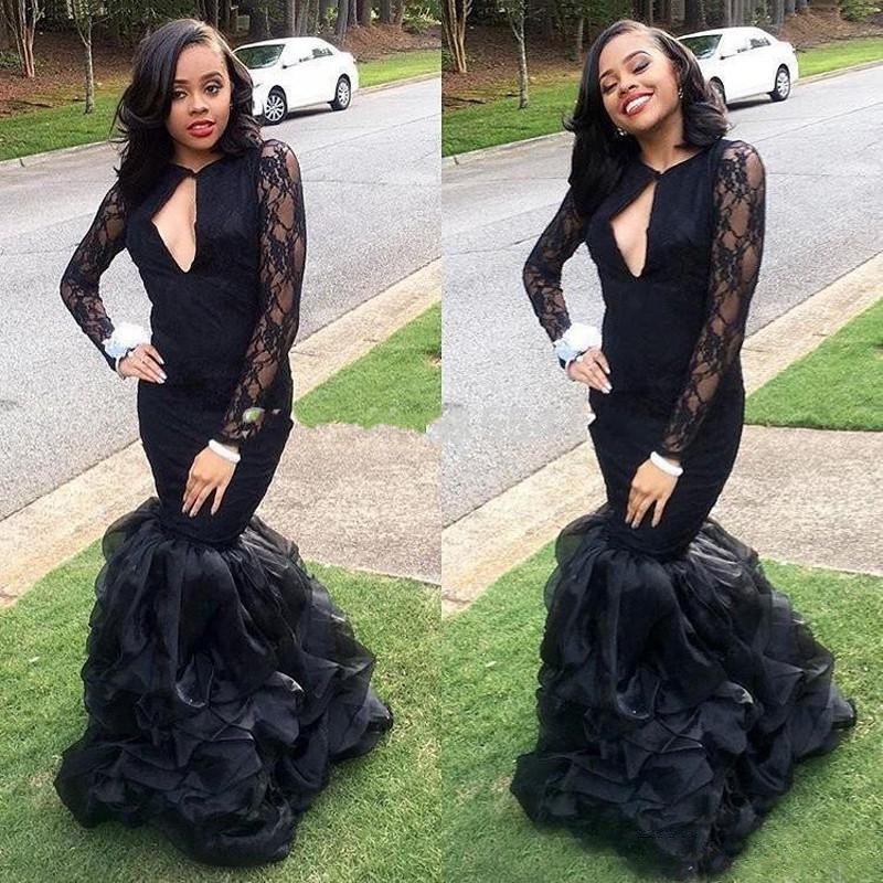 New Sexy Chest Exposed Lace Mermaid Evening Dress Long Black Evening Gowns With Sleeves Formal Prom Vestidos Festa, Brown
New Sexy Chest Exposed Lace Mermaid Evening Dress Long Black Evening Gowns With Sleeves Formal Prom Vestidos Festa, Brown