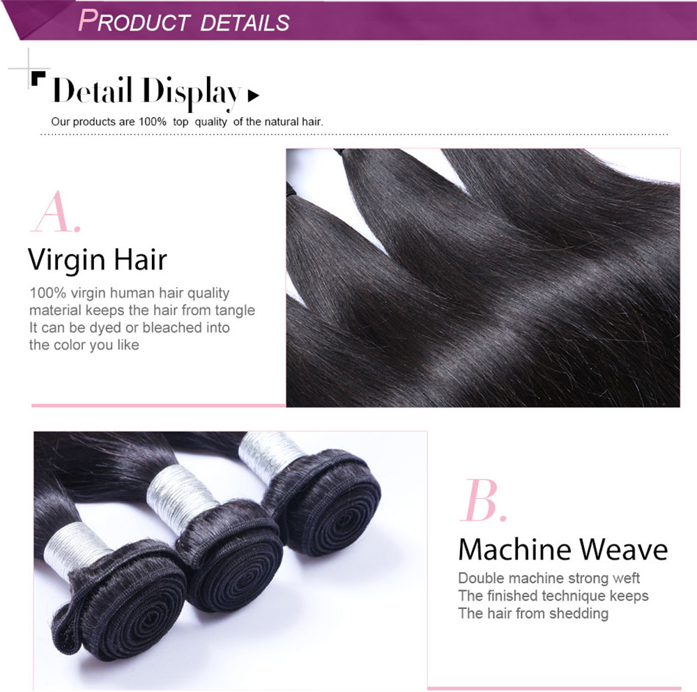 Brazilian Virgin Human Hair Weave Bundles Unprocessed 7A Cheap Peruvian Malaysian Indian Cambodian Straight Remy Hair Extensions 3/4/5pc lot