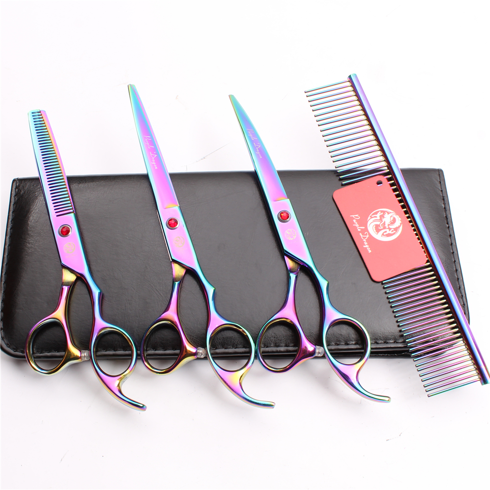 Z3003 4Pcs 7'' 440C Purple Dragon Professional Pets Grooming Hair Scissors Comb+Cutting+Thinning+Down Curved Shears Dog Fur Clipper Shears
Z3003 4Pcs 7'' 440C Purple Dragon Professional Pets Grooming Hair Scissors Comb+Cutting+Thinning+Down Curved Shears Dog Fur Clipper Shears