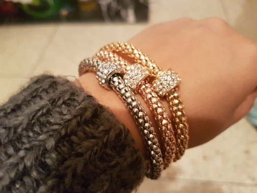 2017 Wedding Gold Plated Bracelets & Bangles Bracelet for Women Metal Chain Bracelet Fashion Jewelry 3pcs/lot