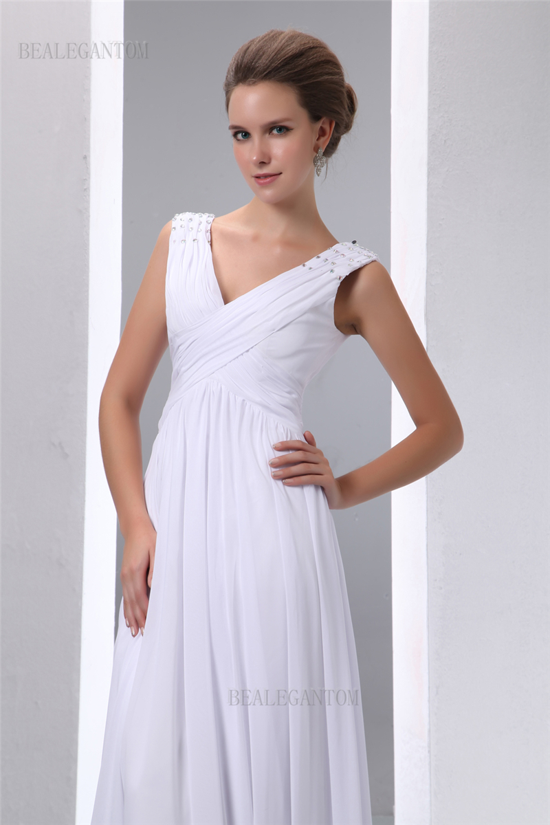 new elegant real photo vneck chiffon wedding dresses aline plus size wedding party bridal gowns bm34