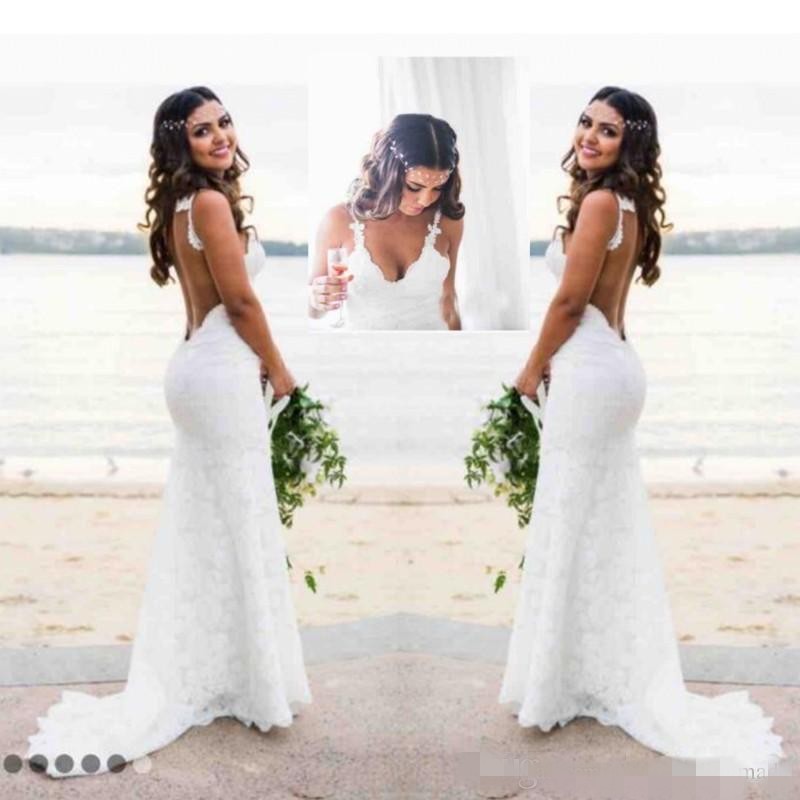 Sexy Backless Bohemain Bridal Gowns Wedding Dresses Spaghetti Sleeves Applique Lace Mermaid Country Style Beach Wedding, Same as image
Sexy Backless Bohemain Bridal Gowns Wedding Dresses Spaghetti Sleeves Applique Lace Mermaid Country Style Beach Wedding, Same as image