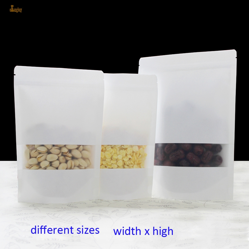 50pcs/lot big 3 sizes White kraft Paper packaging bag Frosted windows stand up Zipper packing bags zip lock retailer package
50pcs/lot big 3 sizes White kraft Paper packaging bag Frosted windows stand up Zipper packing bags zip lock retailer package