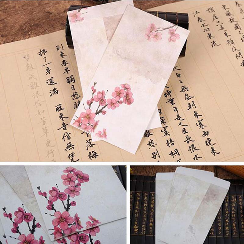 30Pcs/Lot Chines Style Paper Envelopes For Invitations Wedding Invitation Envelope Set Envelope Gift Envelopes Free Shipping Cute Prize Gift