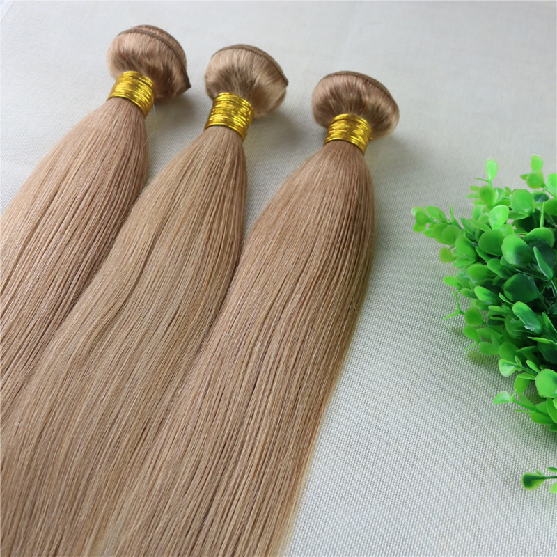 27 Strawberry Blonde Hair Weaves Brazilian Straight Human Hair Extensions Remy Hair Bundles 100gram Per Piece
