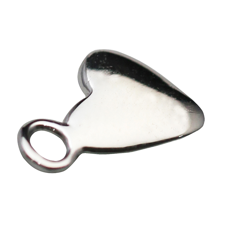 Beadsnice Solid 925 Sterling Silver Pendant Jewellery disc heart stamp 9X8x1mm Women Necklace with Pendants Charm ID30482