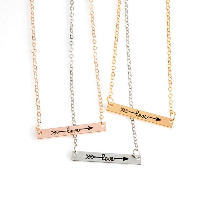 Good A++ Creative style LOVE arrow necklace jewelry WFN400 (with chain) mix order 20 pieces a lot