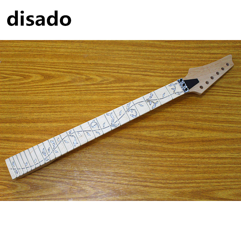 disado 24 Frets reverse headstock maple Electric Guitar Neck maple fingerboard inlay tree of lifes Guitar parts accessories 
disado 24 Frets reverse headstock maple Electric Guitar Neck maple fingerboard inlay tree of lifes Guitar parts accessories