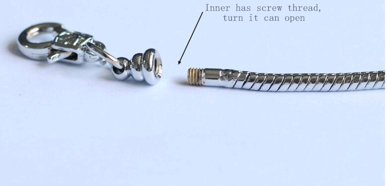 European Style Silver Plate Snake Chain Wristband - Extensible Lobster Closure Fit Beaded Accessories Bulk