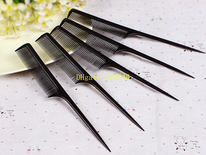 200pcs/lot Free shipping Colorful Plastic Hair Pointed Tail Comb For Hairdresser Hair Cutting Styling Makeup Comb Salon Tools