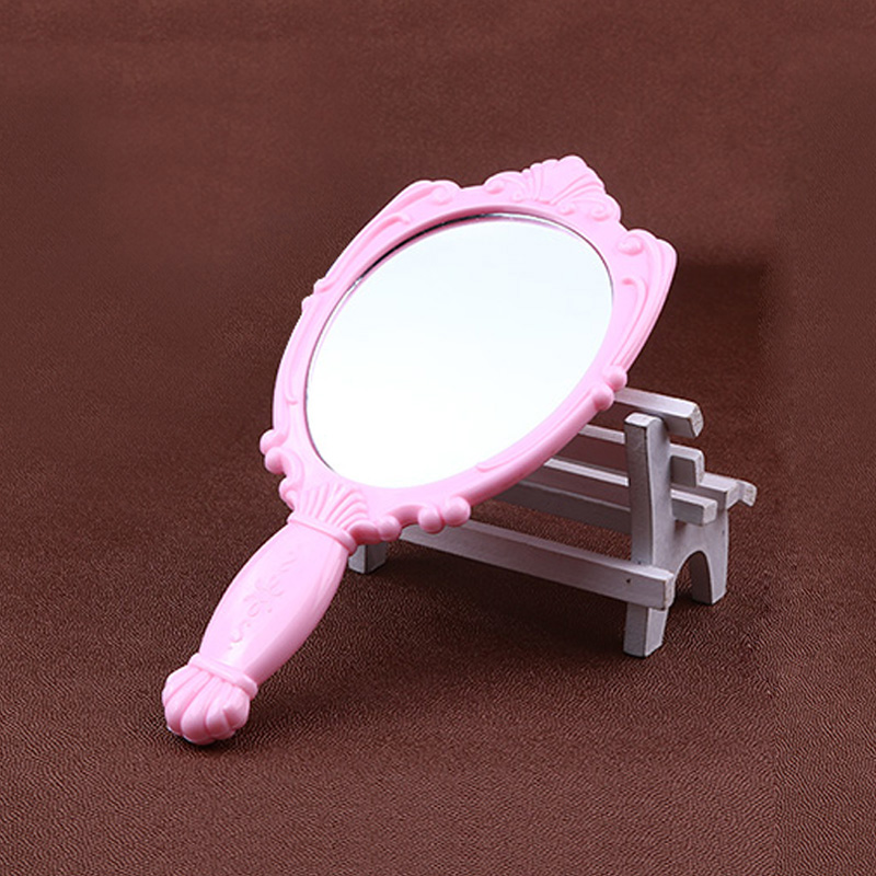 Vintage Rose Cosmetic Mirror Plastic Makeup Mirror Gift Cute Girl Hand Make Up Black,White,Pink,Hot PinK,Red and Purple FREE SHIPPING#MD18
