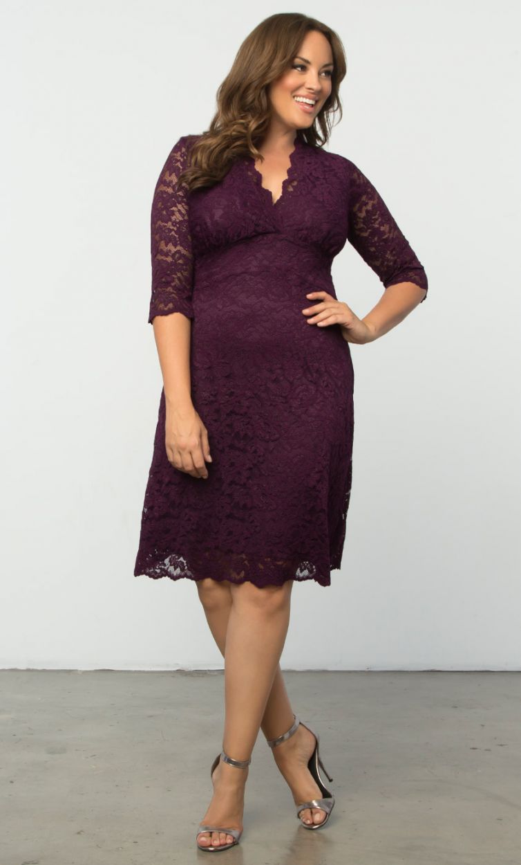 Plus Grape Size Lace Country Bridesmaids Dresses V Neck Long Sleeves Wedding Guest Dress A E Knee Length Maid Of Honor Gowns