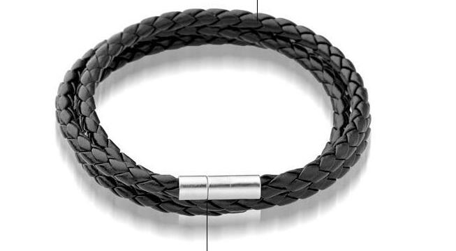2014 New Fashion Leather Bracelets & Bangles Handmade Knitted Round Rope Turn Buckle Bracelet For Women Men Wholesale Black Long SL018