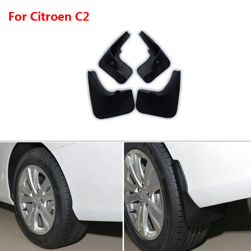 Brand New For Citroen C2 4pcs High Quality ABS Mud Flaps Splash Guards Car Fender Mudguard