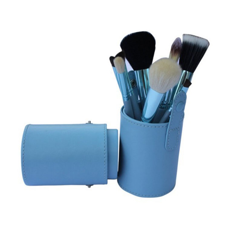 12pcs/lot Makeup Tools Brushes Fashional Cosmetic Brush set kits Tool 5 Colors Facial Make up brushes with Cup Holder Case ZA2032