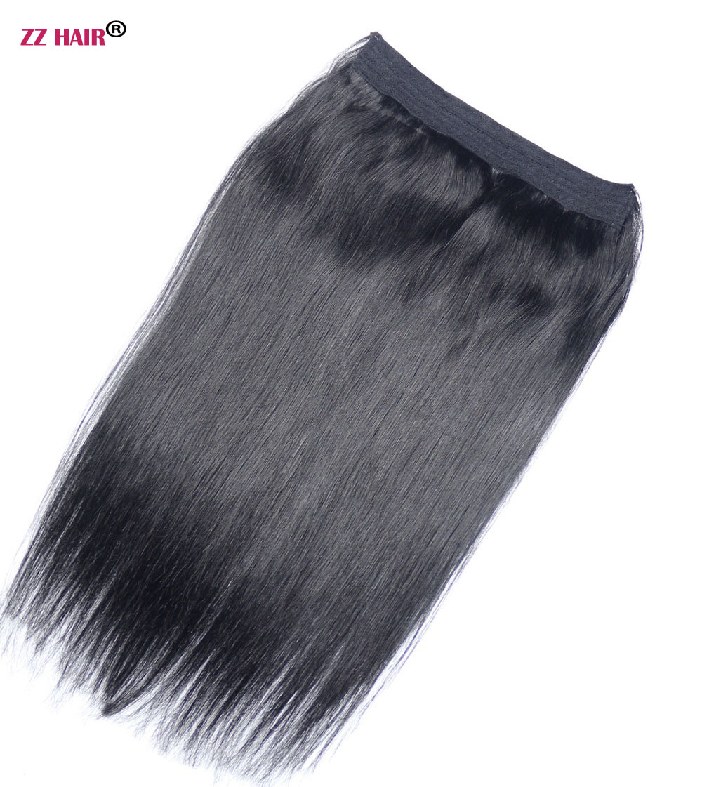 16 - 28 inches 80g-200g 100% Brazilian Remy Flip Human Hair Extensions One Piece Set Fish Line No Clips Natural Straight