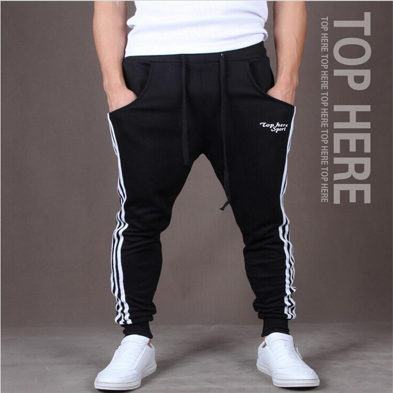Wholesale-Hot New Fashion Casual Skinny Mens Track Pants Skinny Harem Sweatpants Tracksuit Bottoms Pants Trousers casual Pants