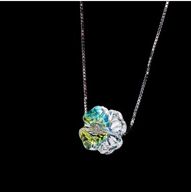 925 Sterling Silver Aurora of Sugar Austrian Crystal Necklace Accessories Pendant Chocker Spring, Summer, Clavicle, Short Chain Free Shippin