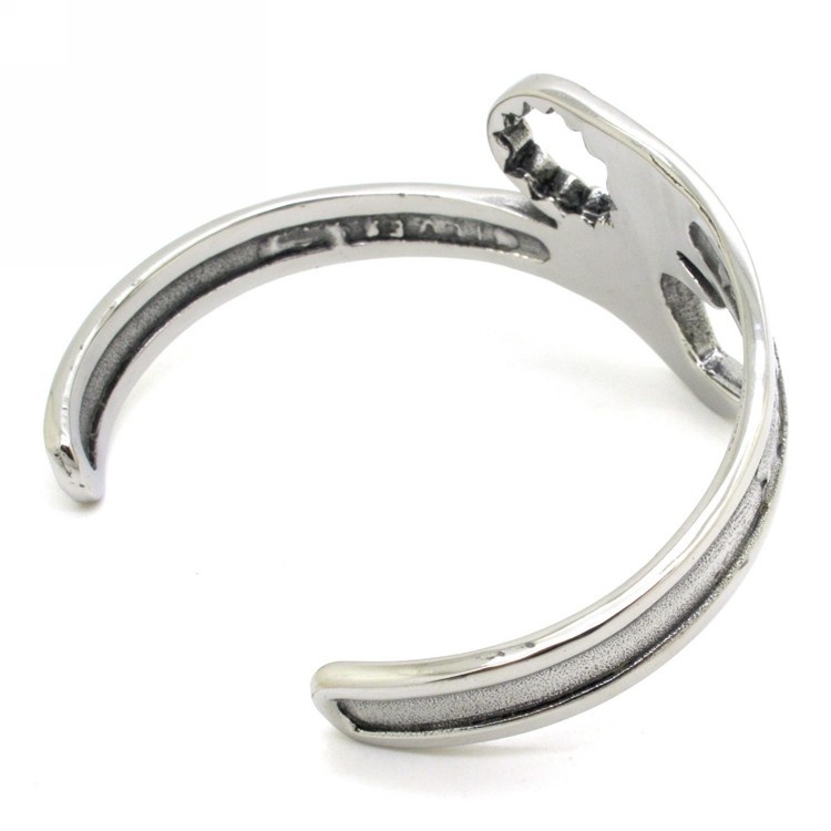 Fashion Silver Tone Metals Tools Wrench Bangle Stainless Steel Biker Bracelet Unique Designer Band Jewelry BB02209B