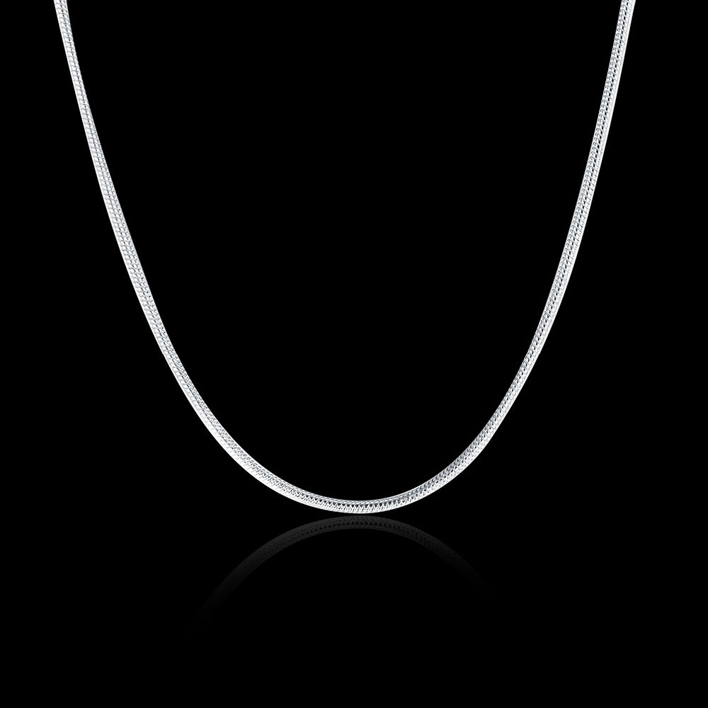 Wholesale- 2016 Silver Necklace1mm 16 18 20 22 24 Inches Lobster Clasp Silver Snake Chain Necklace for Women Men Statement Necklace
Wholesale- 2016 Silver Necklace1mm 16 18 20 22 24 Inches Lobster Clasp Silver Snake Chain Necklace for Women Men Statement Necklace