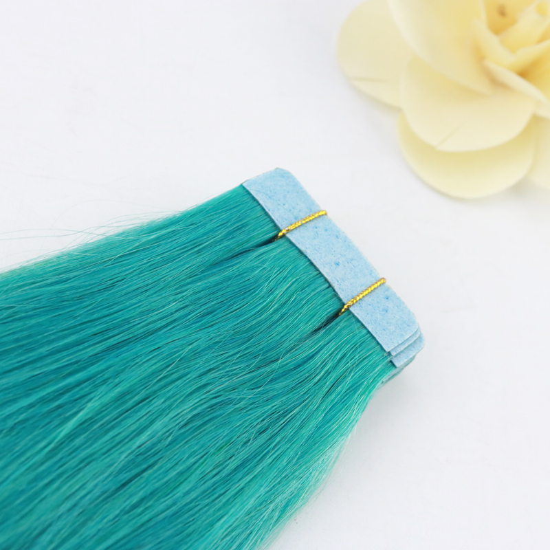 Full Hair 50Gram 20 Pcs Per Package Colorful oF Teal Remy Tape in Extensions Human Hair