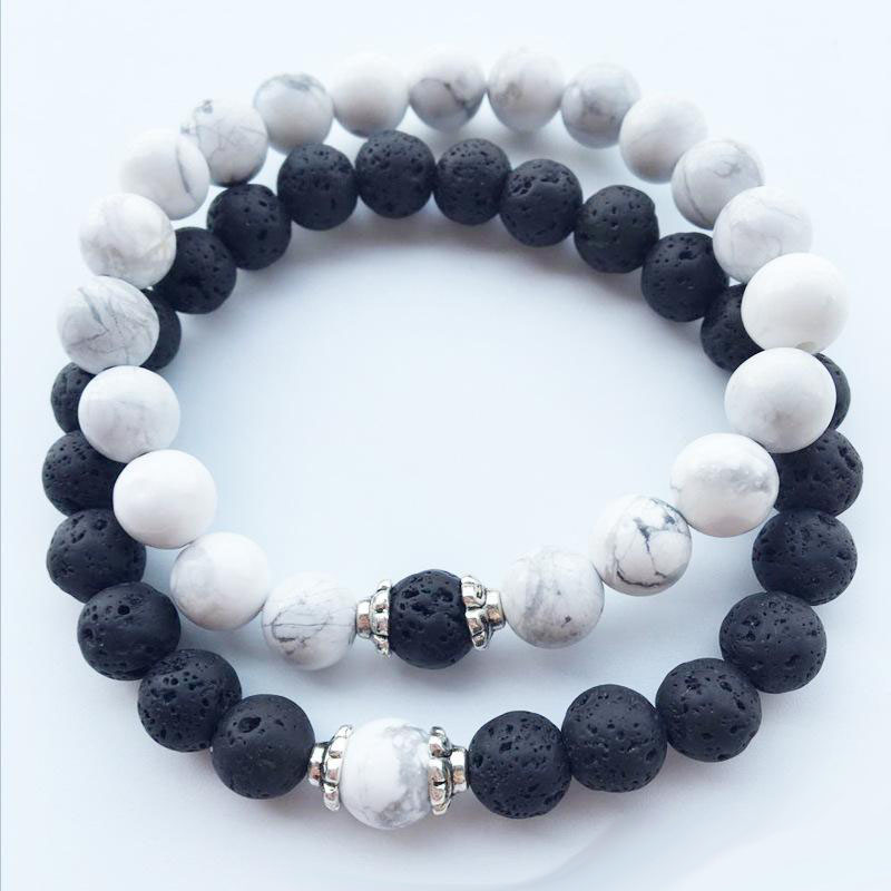 New 8mm Lava Rock Beads Charms Bracelets Beaded Men's Women's Natural stone Strands Bracelet Jewelry