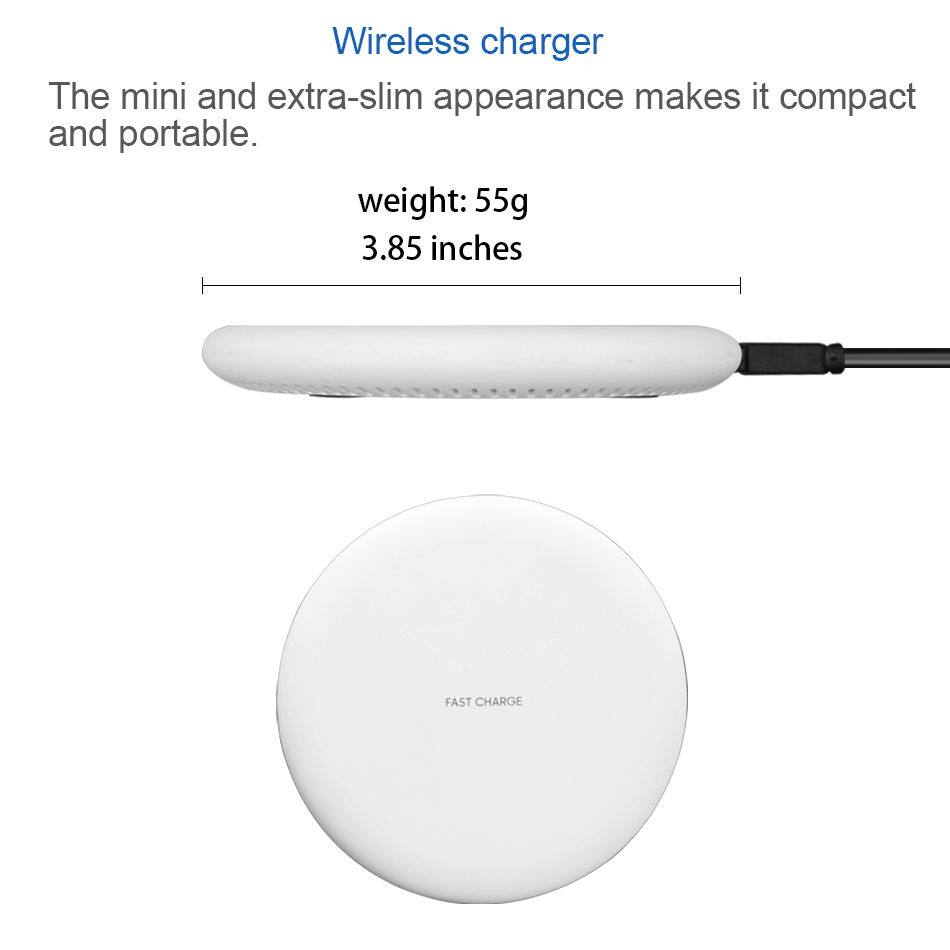 Wireless Charger Pad For iPhone X Fast Charging Adapter Universal Charging Receiver For Galaxy S23 22 Ultra Plus Wireless Charging Phones in Retail Bo
