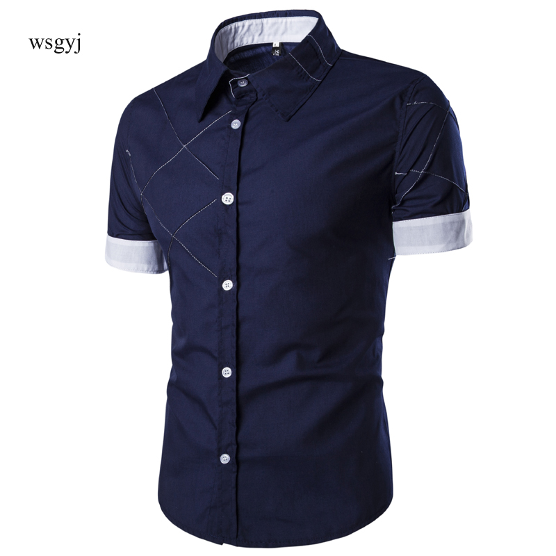 Wholesale- 2016 New Brand Casual Men Shirt Short Sleeve Lattice Slim Fit Shirt Men Fashion Business Mens Dress Shirts Male Large Size XXXL, Black
Wholesale- 2016 New Brand Casual Men Shirt Short Sleeve Lattice Slim Fit Shirt Men Fashion Business Mens Dress Shirts Male Large Size XXXL, Black