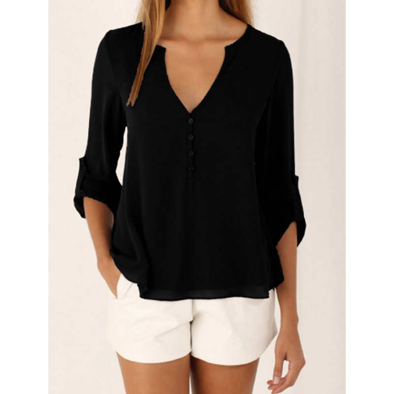 US free shipping wholesale Long Sleeve Casual women's Shirts / fashion Chiffon shirt blouse sexy lady Loose V-neck 5 color tops size S-5XL, White
US free shipping wholesale Long Sleeve Casual women's Shirts / fashion Chiffon shirt blouse sexy lady Loose V-neck 5 color tops size S-5XL, White