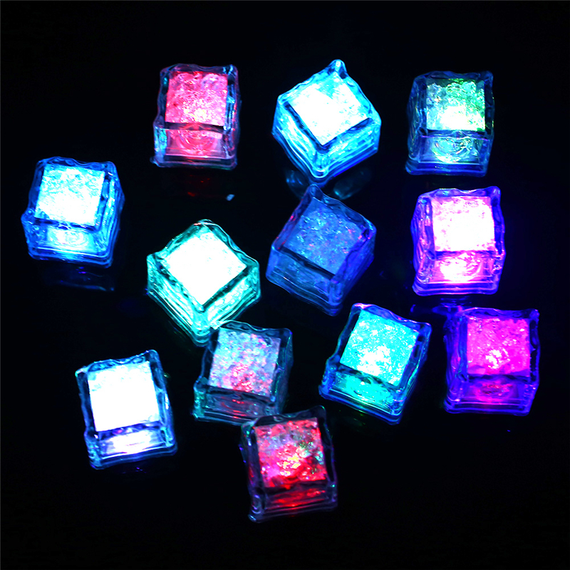 Led Lighting Polychrome Flash Party Lights Glowing Ice Cubes Blinking Flashing Decor Light Up Bar Club Wedding