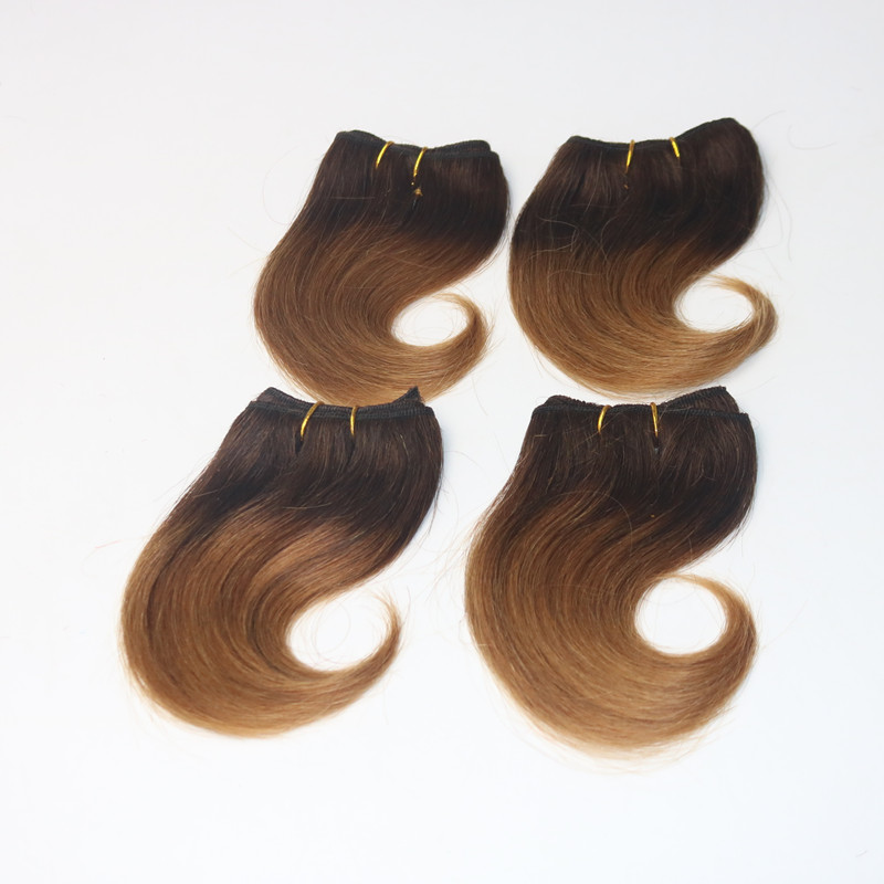 High Quality Hair Products 6 Inch Brazilian Hair Ombre Color Body Wave 100% Human Hair Extension