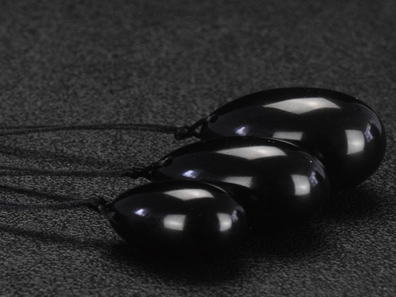 20sets/lot Drilled Natural Black Obsidian Yoni Egg for Kegel Exercise Pelvic Floor Vaginal Muscle Exerciser Jade Egg Massage Ball