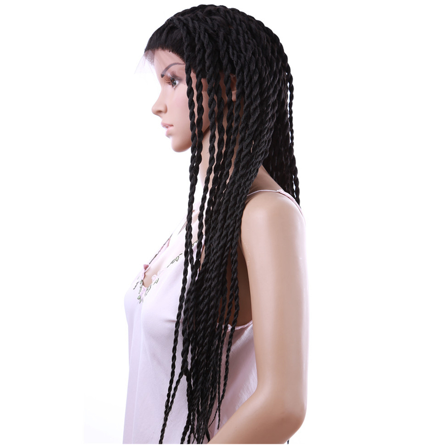 26inch 2X Twist Braids Wig Synthetic Lace Front Wig long black Senegalese Twist Wig for Women