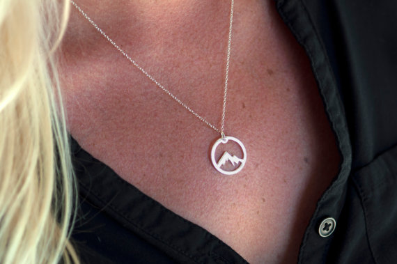 10PCS Simple Nature Snowy Mountain Necklace Circle Round Mountain Top Range Necklace Landscape Lover Necklaces for Women