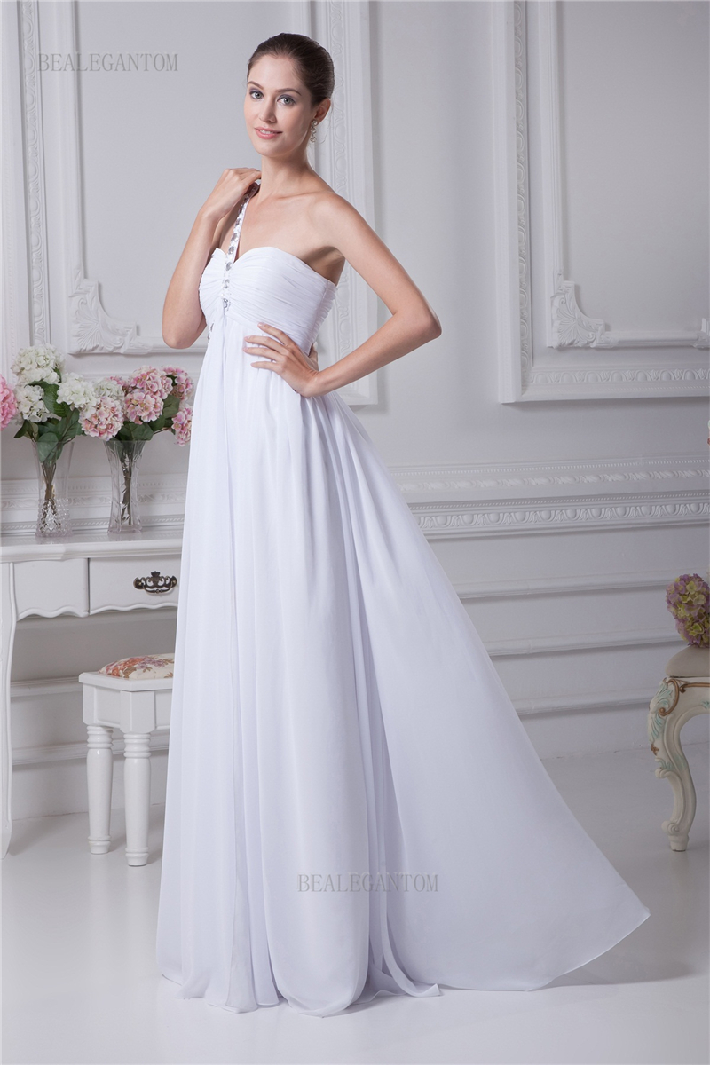 new elegant real photo one shoulder chiffon wedding dresses aline bow plus size wedding party bridal gowns bm38