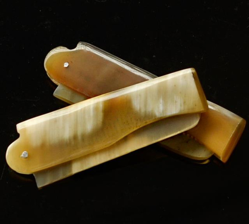 Foldable Horn comb Portable Folding Comb Anti-Static Hairbrush Handmade Natural Ox Horn Combs Styling Tools F2017688