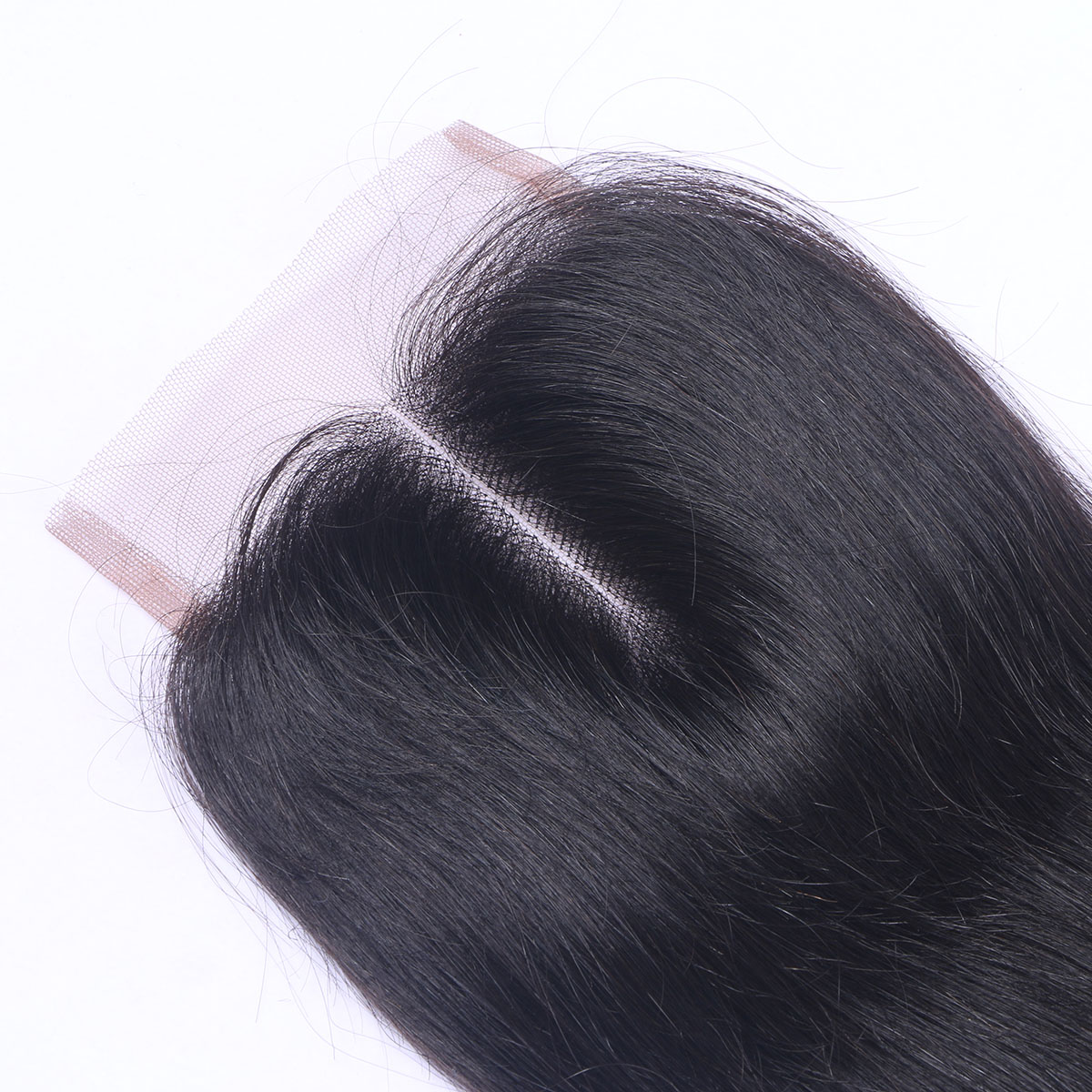Brazilian Virgin Remy Human Hair Weave Closure Straight Natural Black 4x4 Lace Closure Three Middle Free Part