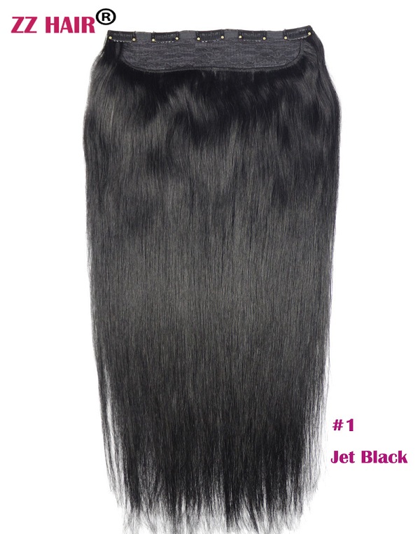 16"-28" One Piece Set 70g-200g 100% Brazilian Remy Clip-in Human Hair Extensions 5 Clips Natural Straight