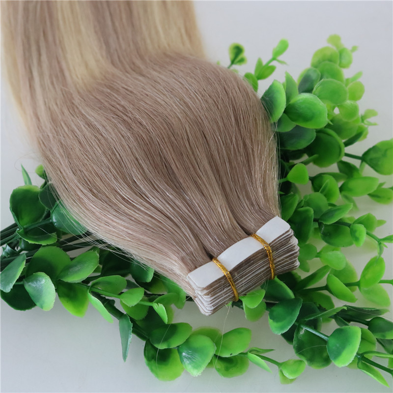 #18 #613 Balayage Ombre Color Ash Blonde Fading to Golden Blonde Brazilian Human Remy Hair Glue Skin Weft 40pcs Tape In Hair Extensions