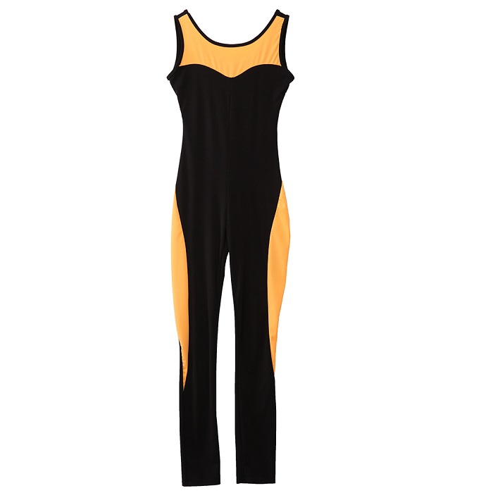 Wholesale- Women Slim Mesh Workout Fitness Jumpsuit Casual Black Skinny Romper Women Clothes