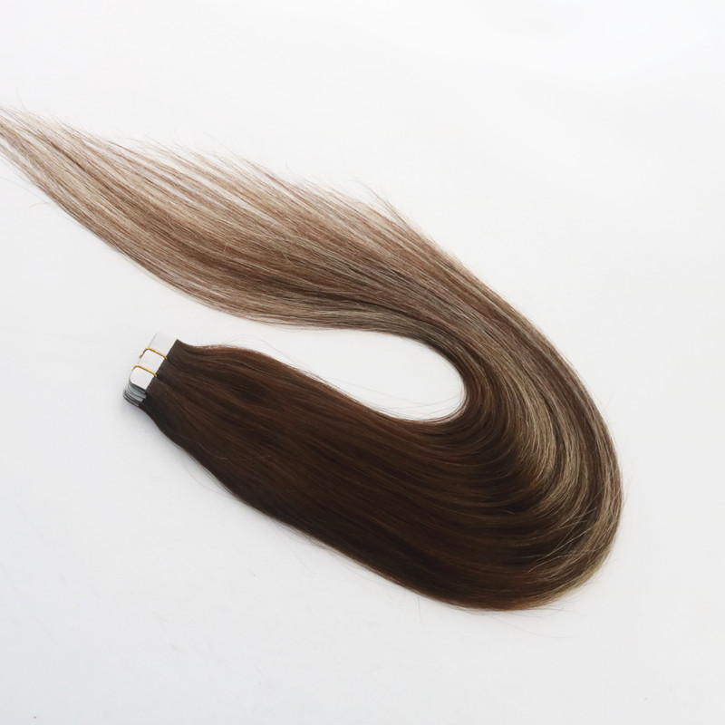Balayage Color #3 #24 #3 High Quality Virgin Remy Hair Straight Seamless Hair Extension PU Tape Hair 100G Per Bundle