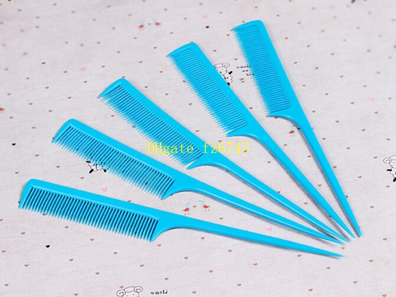 200pcs/lot Free shipping Colorful Plastic Hair Pointed Tail Comb For Hairdresser Hair Cutting Styling Makeup Comb Salon Tools