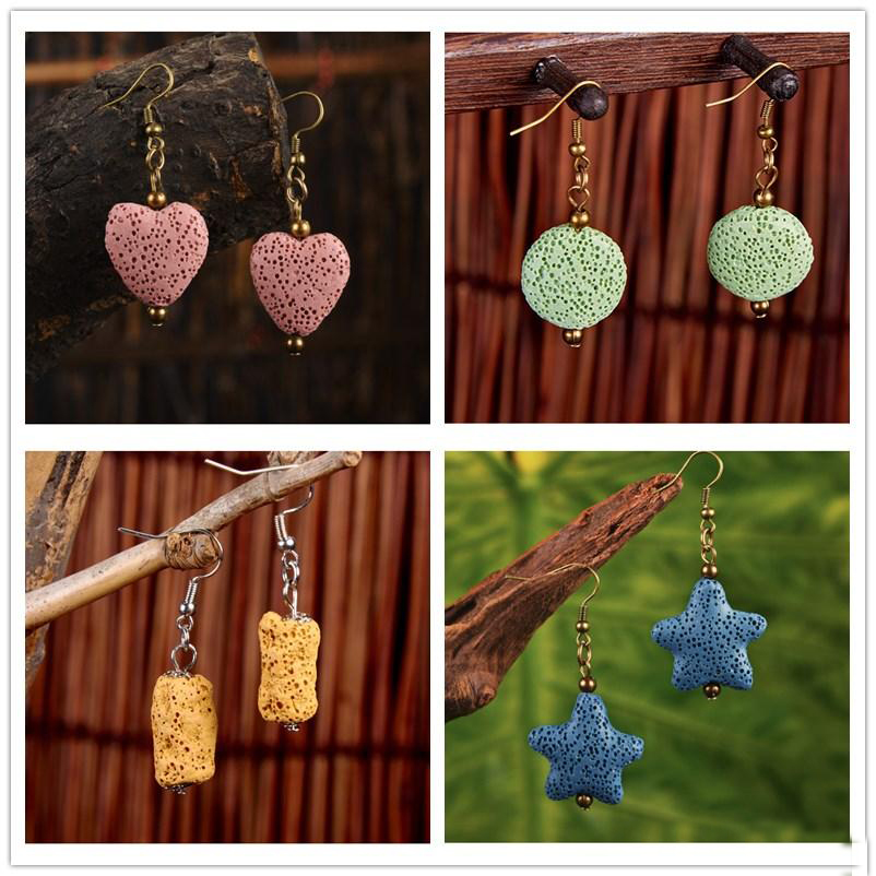 Fashion 4 Styles Ocean Heart Lava Stone Dangle Earrings Aroma Oil Diffuser Earrings Colorful Lava Stone Earring
Fashion 4 Styles Ocean Heart Lava Stone Dangle Earrings Aroma Oil Diffuser Earrings Colorful Lava Stone Earring