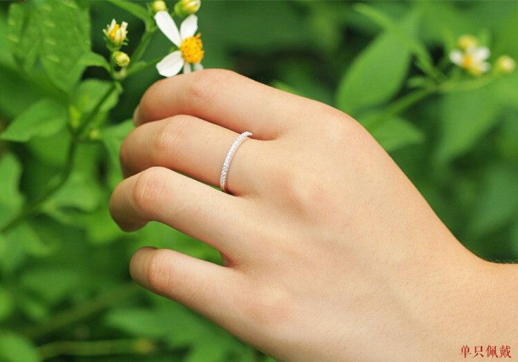 Fashion Original 100% 925 Sterling Silver Band Rings Women Wedding Jewelry Gift Classic Simulated Platinum Diamond CZ RING