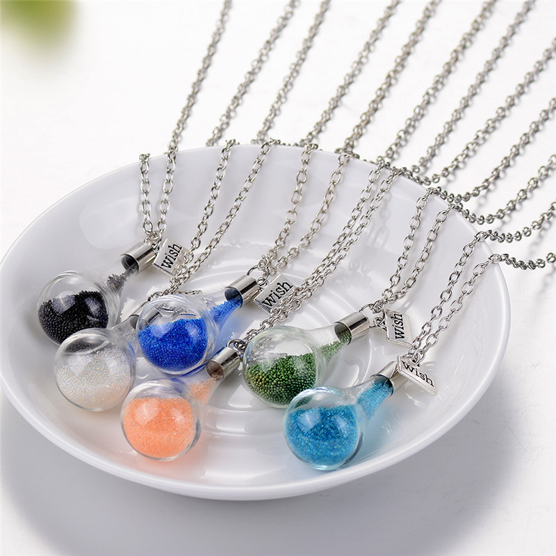 Wishing Bottle Necklace wish drift glass bottle pendant necklaces bead decorative container jewelry fashion jewelry, Silver
Wishing Bottle Necklace wish drift glass bottle pendant necklaces bead decorative container jewelry fashion jewelry, Silver