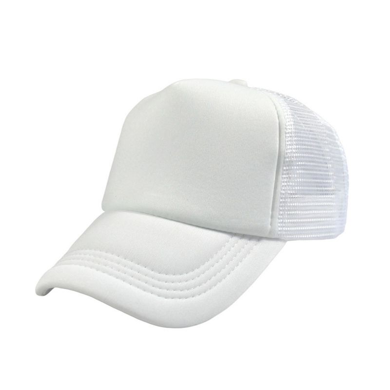 Wholesale- Fashion Plain Baseball Cap Solid Trucker Blank Curved Visor Hat Mesh Adjustable