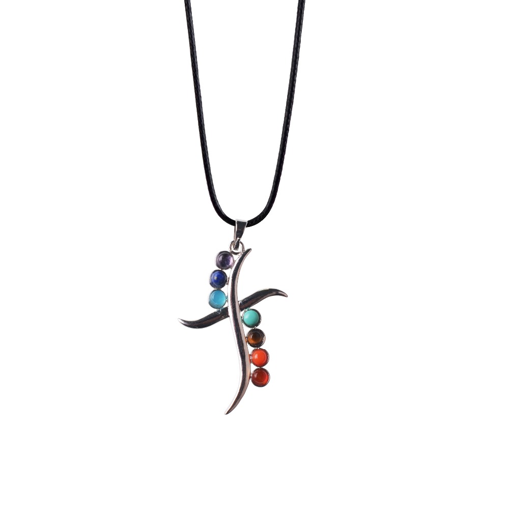 4 Color New Arrival Flower Of Life Pendant 7 Chakra Stone Yoga Symbol Reiki Health Amulet Natural Stone Necklace Pendant