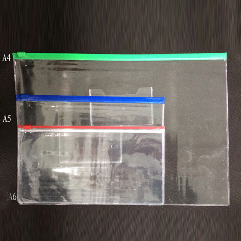 New 20pcs File Bag Stationery Clear Plastic Bag Translucent Folder A4/A5/A6 Size Document Bag File Folder School Office Supply Free Shipping